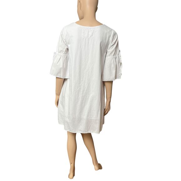 Claudio Milano 100% Linen 3/4 Sleeves V-Neck Dress size Small - Picture 3 of 7